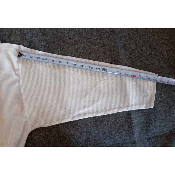 shirt 2XL Women Chinawear Casual Ivory Long Sleeve Thermal Style - Picture 3 of 9